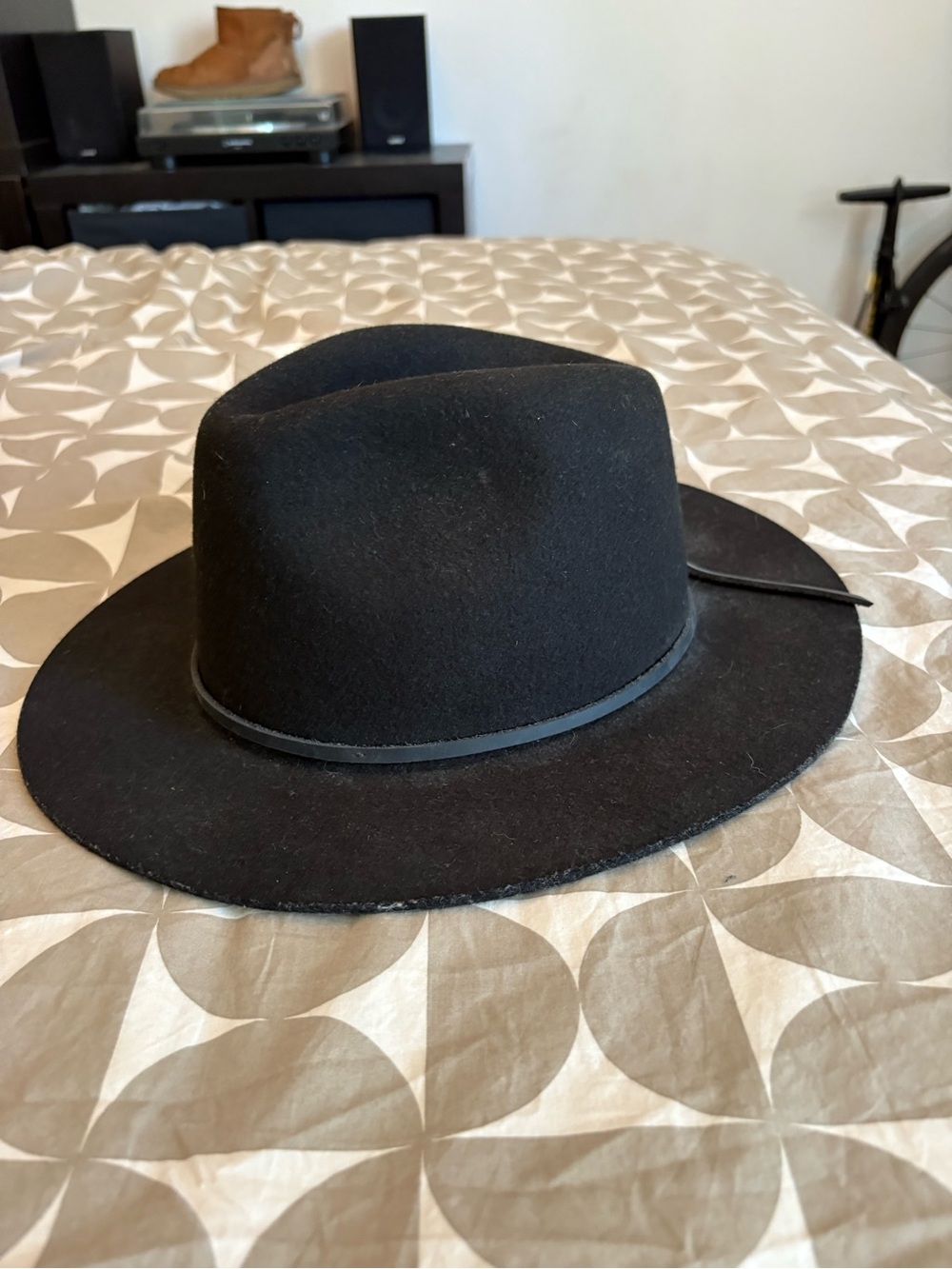 Brixton Classic Black Wool Fedora Hat